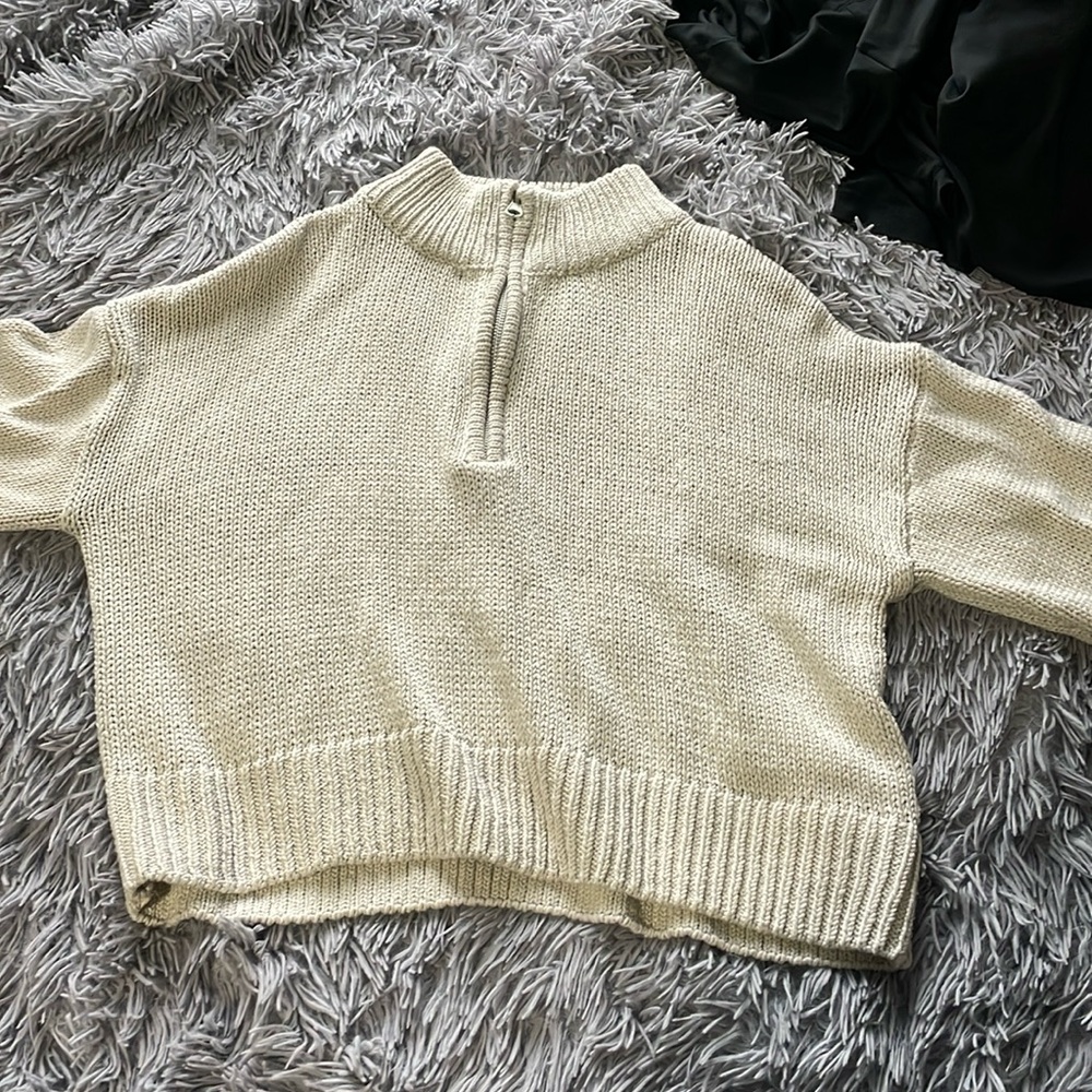 Beige quarter zip